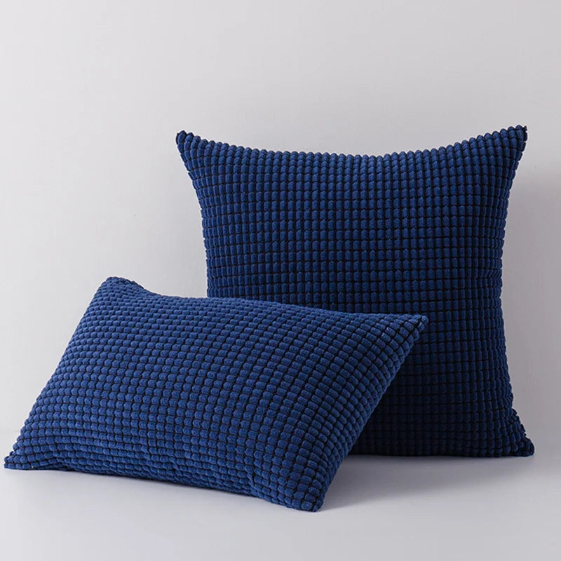 Accent Pillow Set Waffle-Grid Chenille Removable Zip Covers