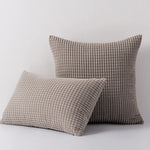 Accent Pillow Set Waffle-Grid Chenille Removable Zip Covers