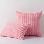 Accent Pillow Set Waffle-Grid Chenille Removable Zip Covers