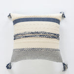 Accent Pillow Woven Cotton Braided Rope & Knotted Tassels