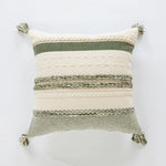 Accent Pillow Woven Cotton Braided Rope & Knotted Tassels