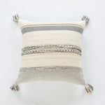 Accent Pillow Woven Cotton Braided Rope & Knotted Tassels