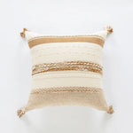 Accent Pillow Woven Cotton Braided Rope & Knotted Tassels
