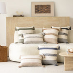 Accent Pillow Woven Cotton Braided Rope & Knotted Tassels