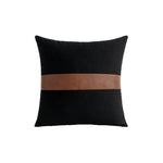 Accent Throw Pillow Cover Leather-Look & Canvas Hidden Zipper