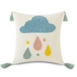 Accent Throw Pillow Cover Tufted Chenille Tassel Trim