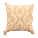 Accent Throw Pillow Tufted Shag & Tassels Removable Cover