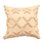 Accent Throw Pillow Tufted Shag & Tassels Removable Cover