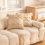 Accent Throw Pillow Tufted Shag & Tassels Removable Cover