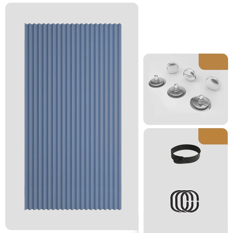 Accordion Door Curtain Magnetic Closure No-Drill Installation