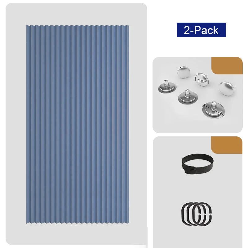 Accordion Door Curtain Magnetic Closure No-Drill Installation