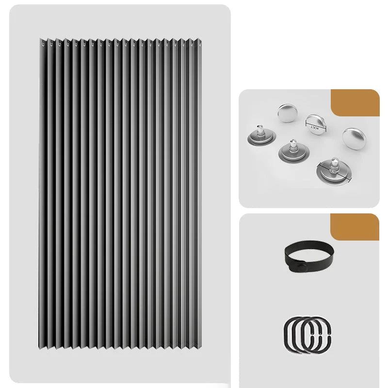 Accordion Door Curtain Magnetic Closure No-Drill Installation