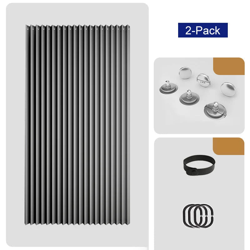 Accordion Door Curtain Magnetic Closure No-Drill Installation
