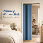 Accordion Door Curtain Magnetic Closure No-Drill Installation