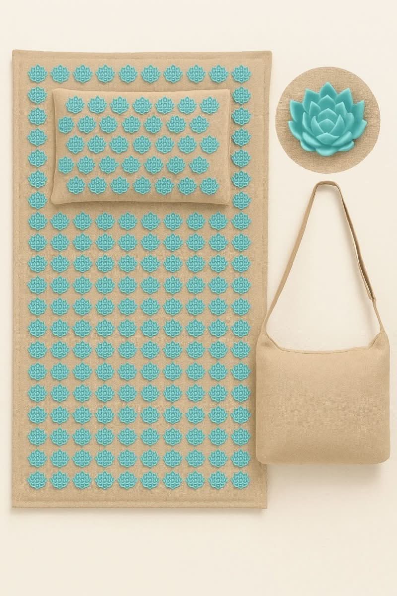 Acupressure Mat Set Cotton Pillow & Carry Bag