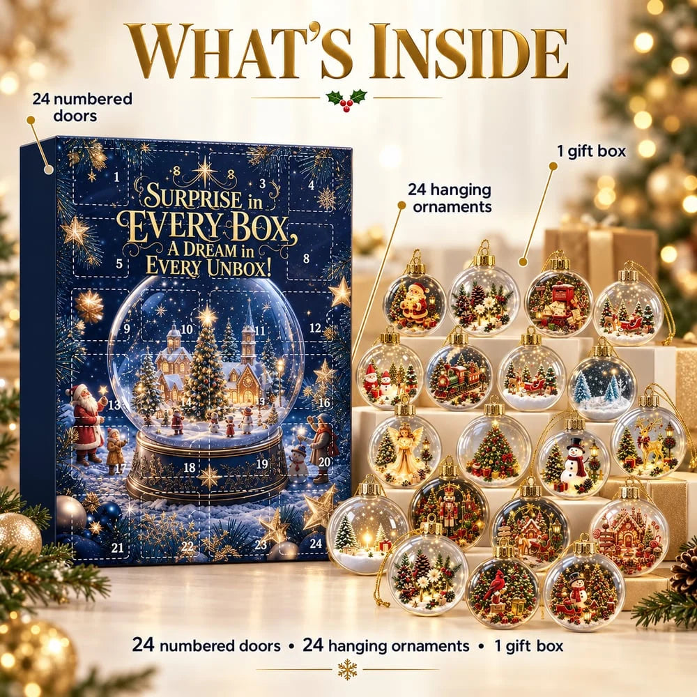 Advent Calendar 24-Day Countdown With 24 Christmas Baubles