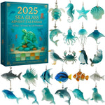 Advent Calendar 24 Frosted Glass Sea Creature Ornaments