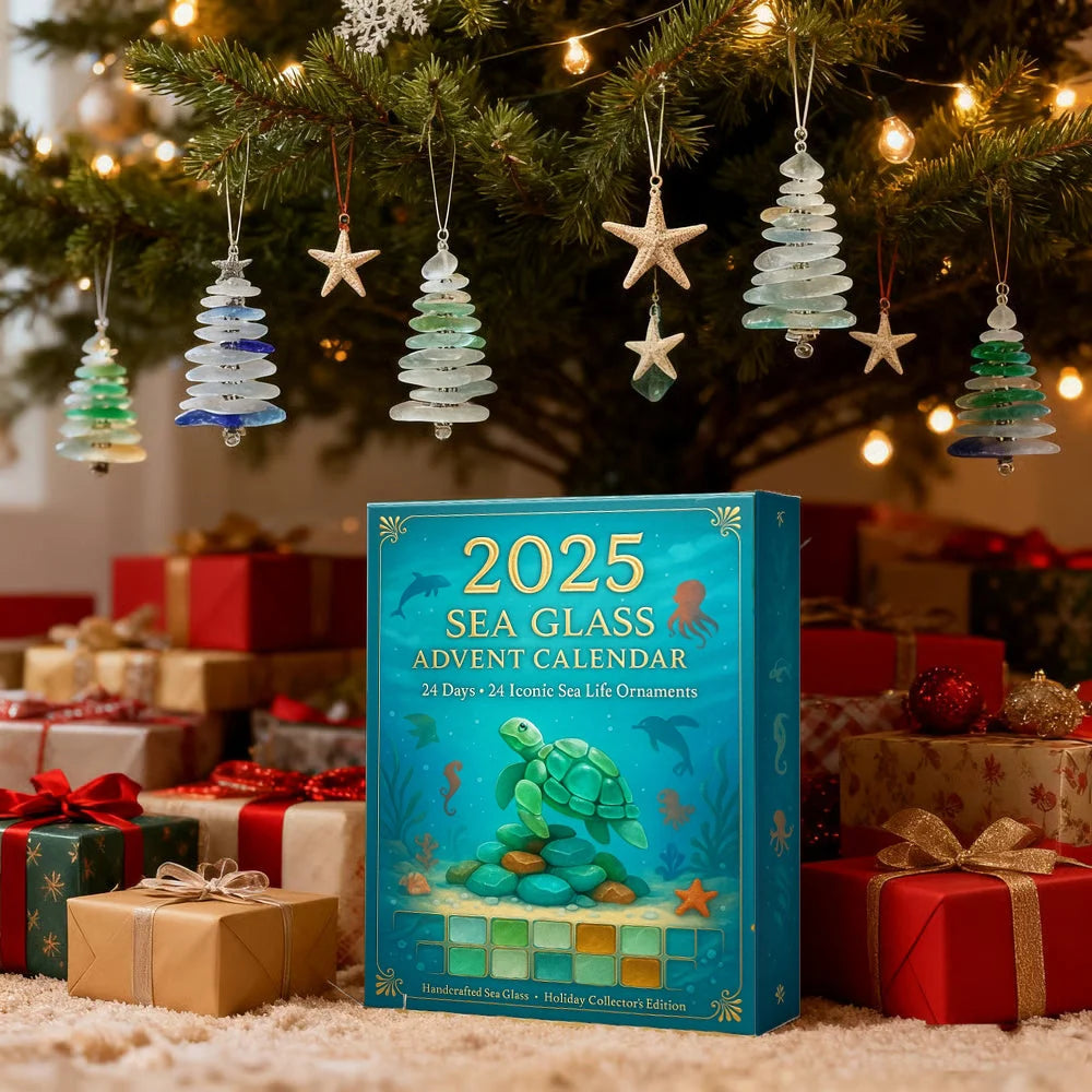 Advent Calendar 24 Frosted Glass Sea Creature Ornaments
