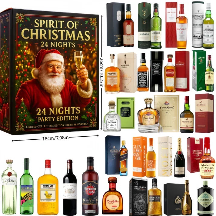 Advent Calendar 24 Mini Bottles Christmas Tree Ornaments