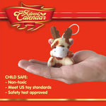 Advent Calendar 24 Mini Plush Animals Reusable Christmas Countdown