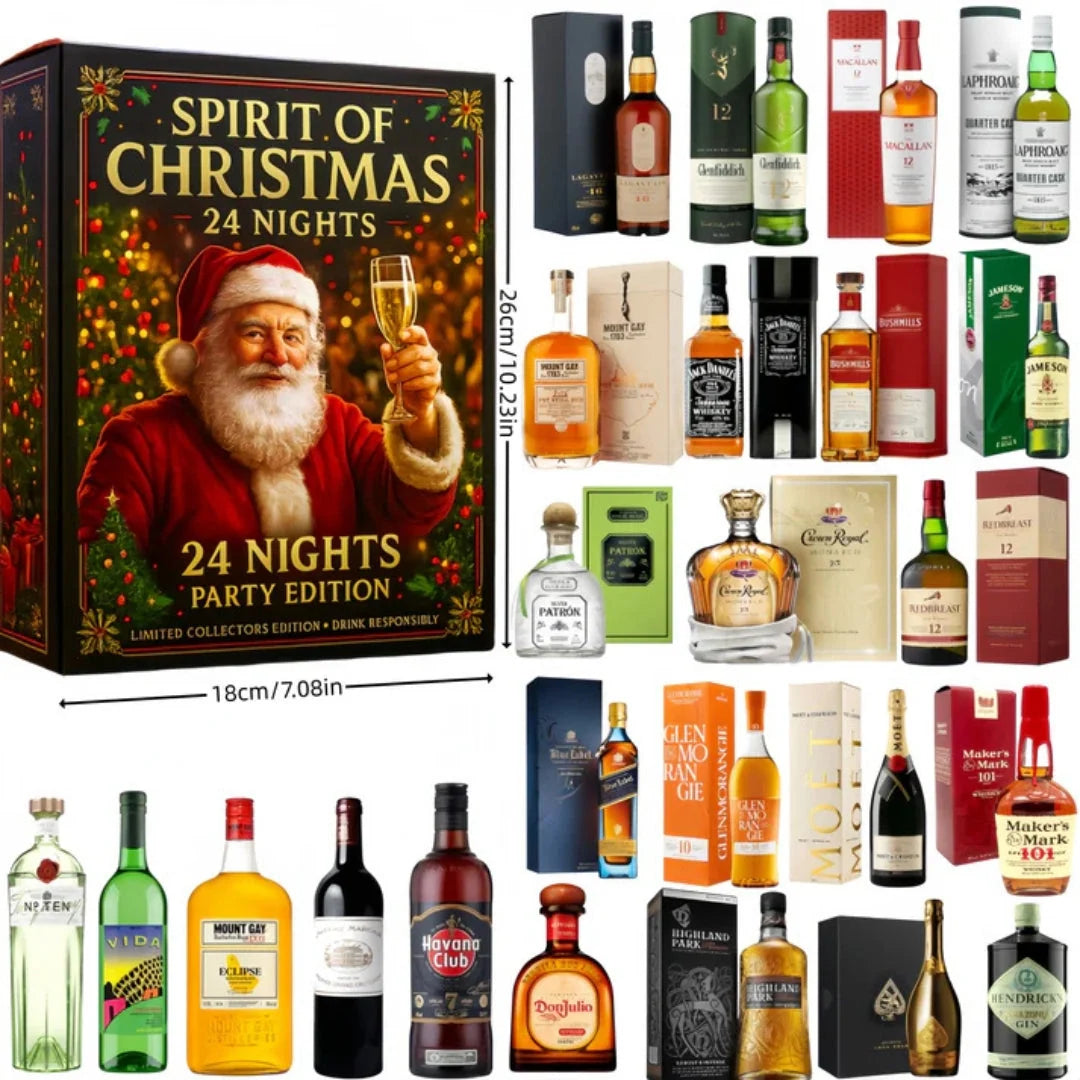 Advent Calendar 24 Miniature Bottle Ornaments for Christmas Tree Decor