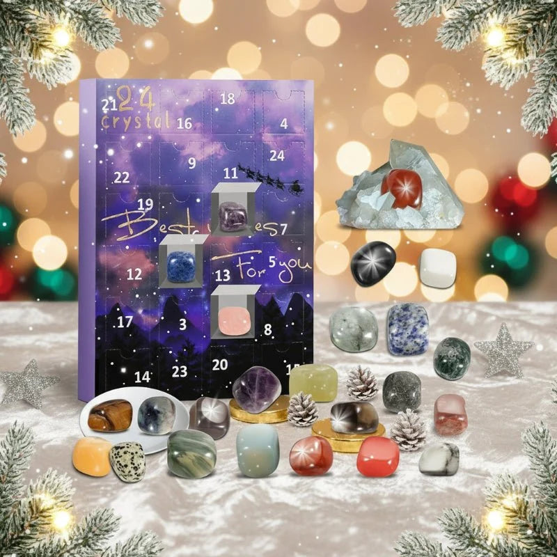Advent Calendar 24 Natural Gemstones Information Booklet