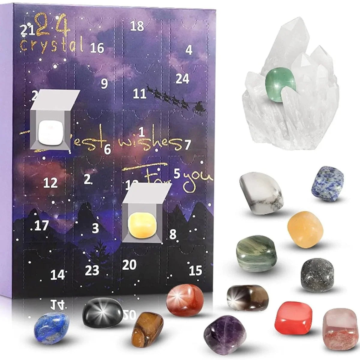Advent Calendar 24 Natural Gemstones Information Booklet