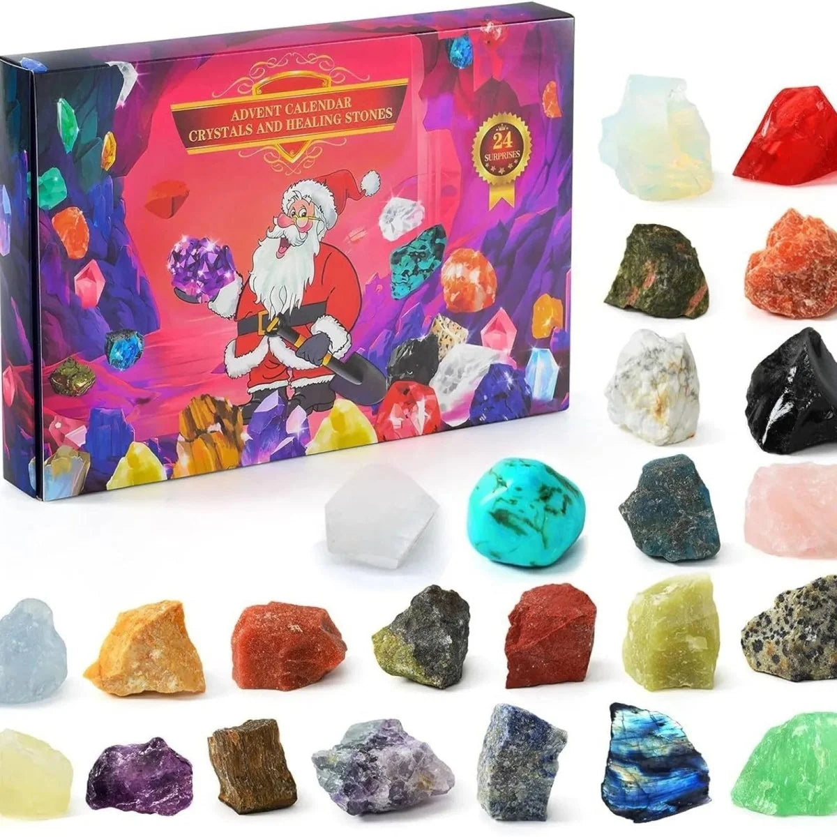 Advent Calendar 24 Natural Gemstones Information Booklet