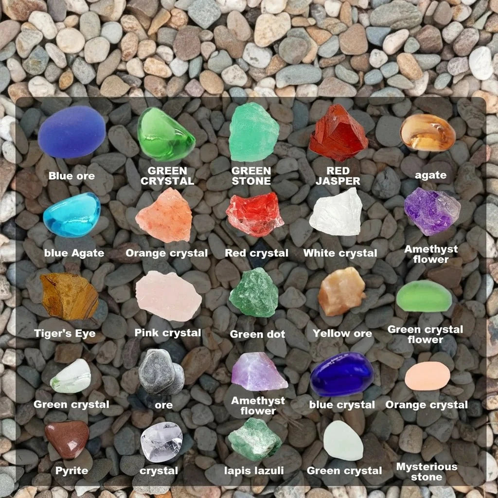 Advent Calendar 24 Natural Gemstones Information Booklet