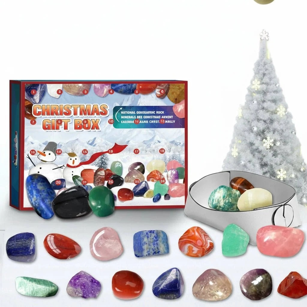 Advent Calendar 24 Natural Gemstones Information Booklet