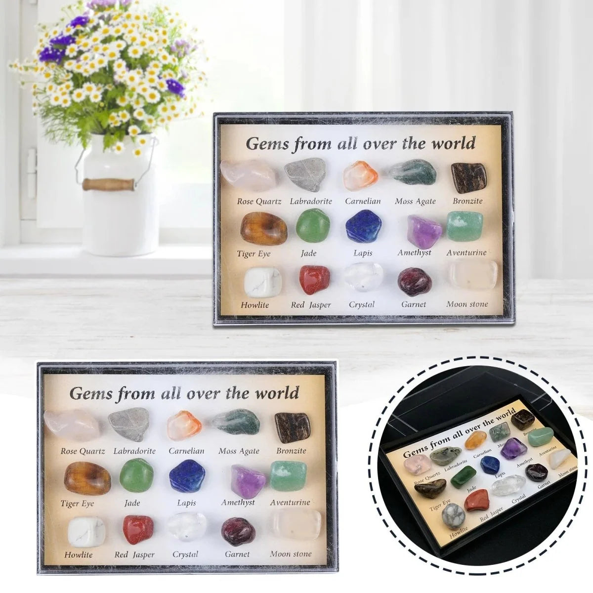 Advent Calendar 24 Natural Gemstones Information Booklet
