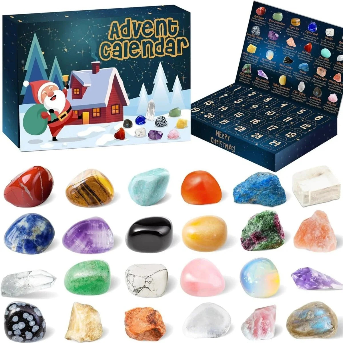 Advent Calendar 24 Natural Gemstones Information Booklet