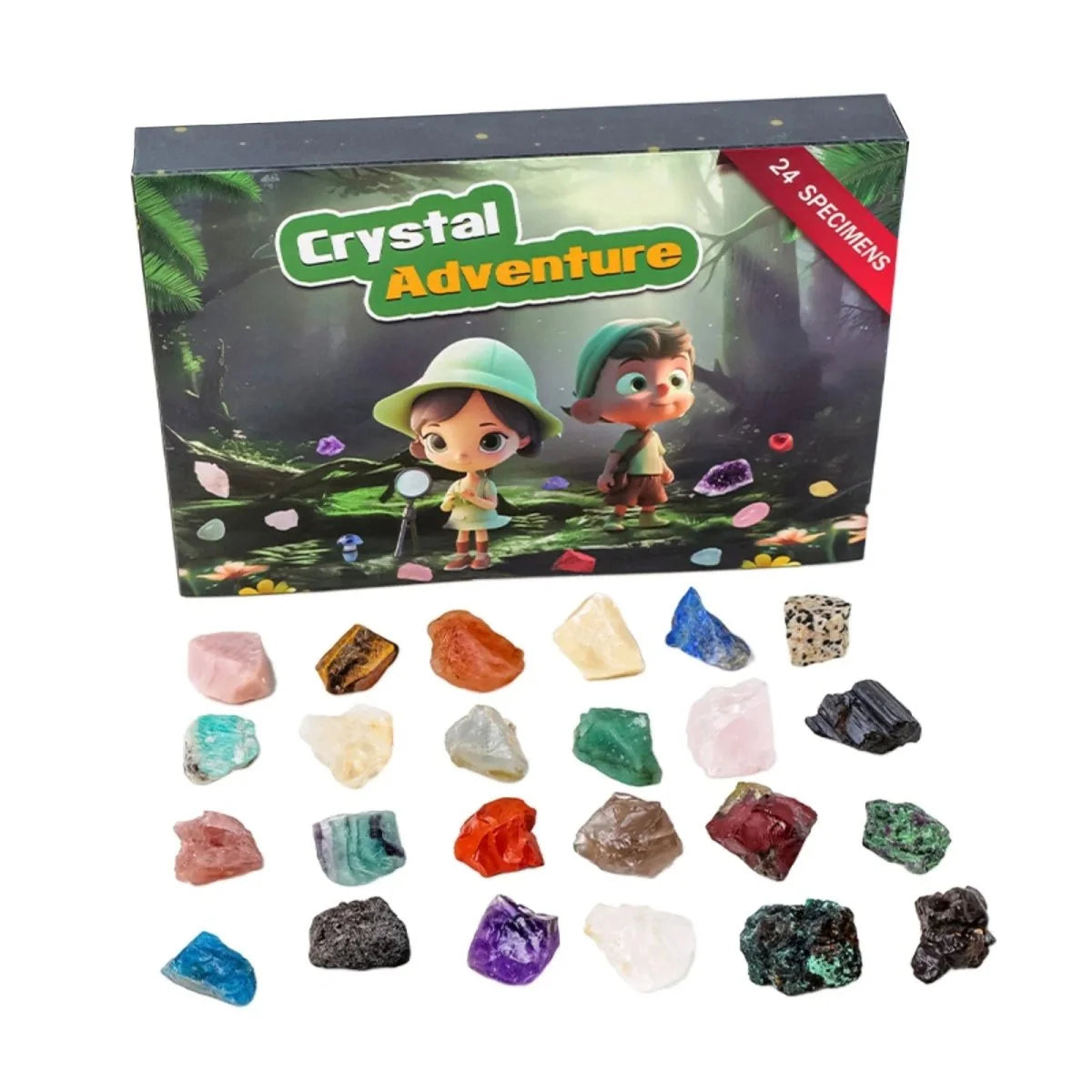 Advent Calendar 24 Natural Gemstones Information Booklet
