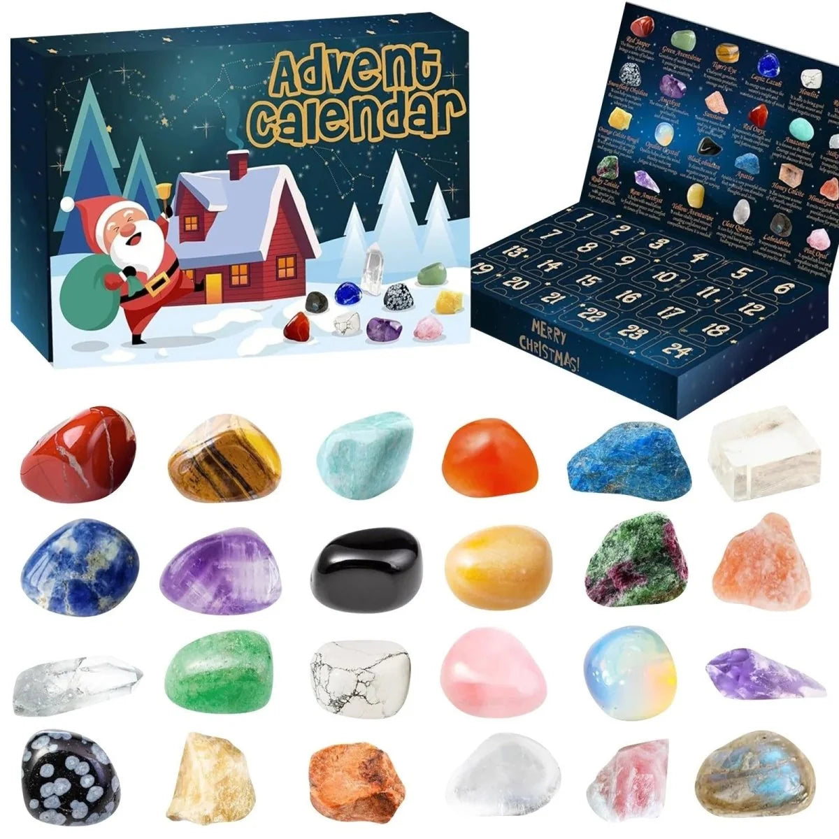Advent Calendar 24 Natural Gemstones Information Booklet
