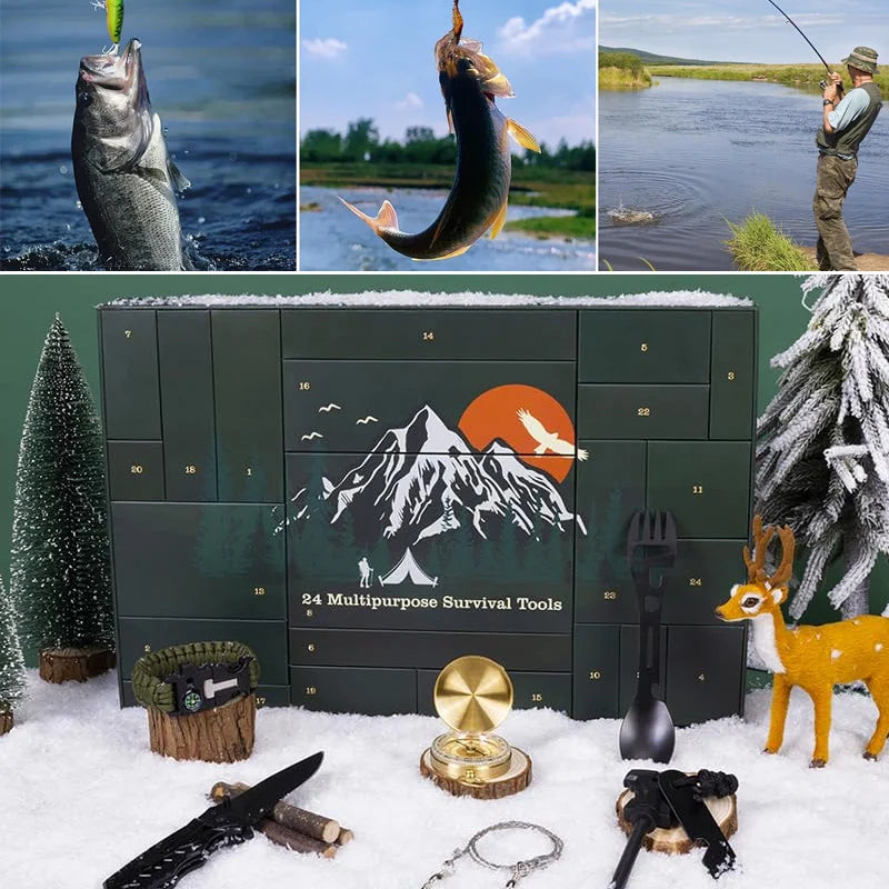 Advent Calendar 24-Piece Outdoor Survival Gear Set