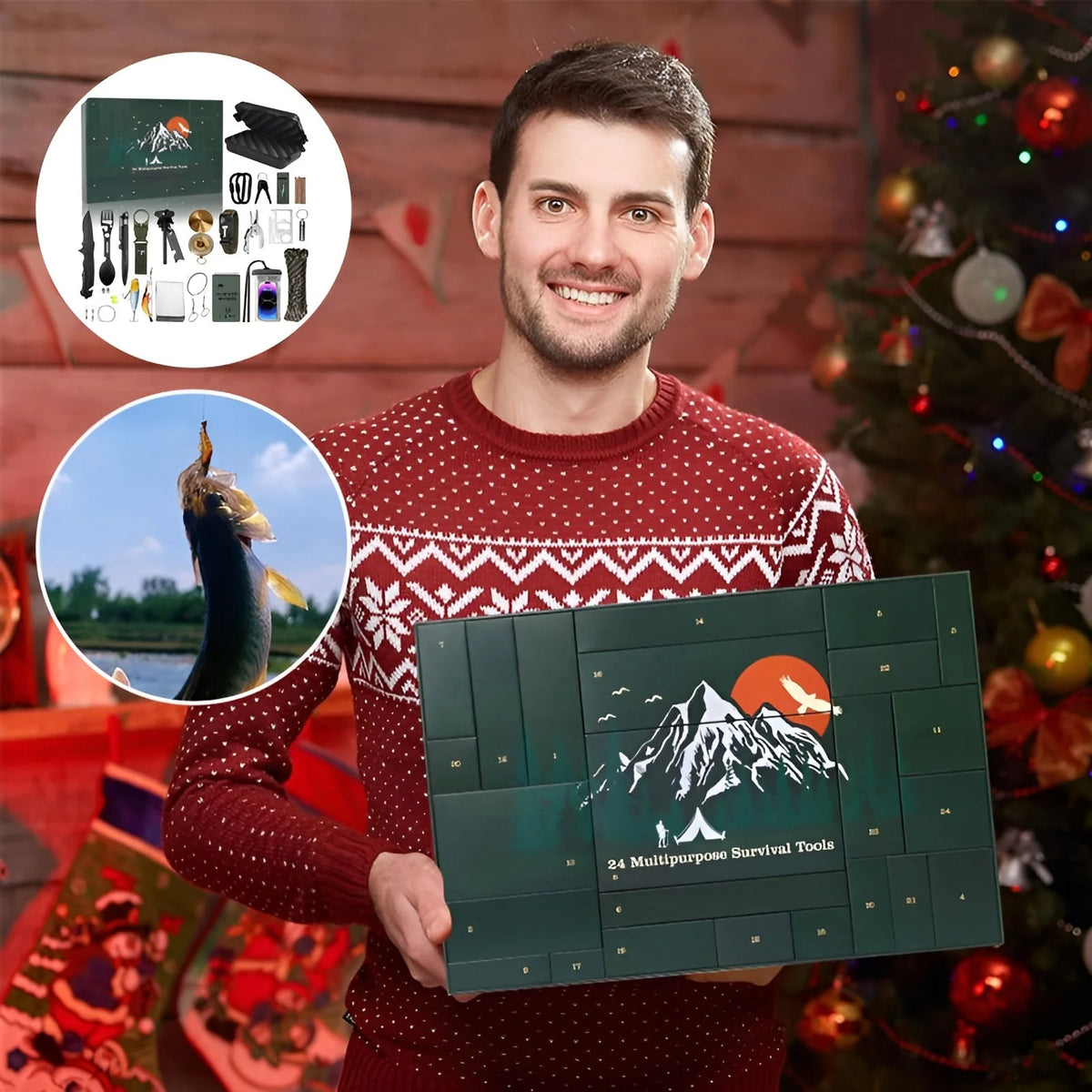 Advent Calendar 24-Piece Outdoor Survival Gear Set