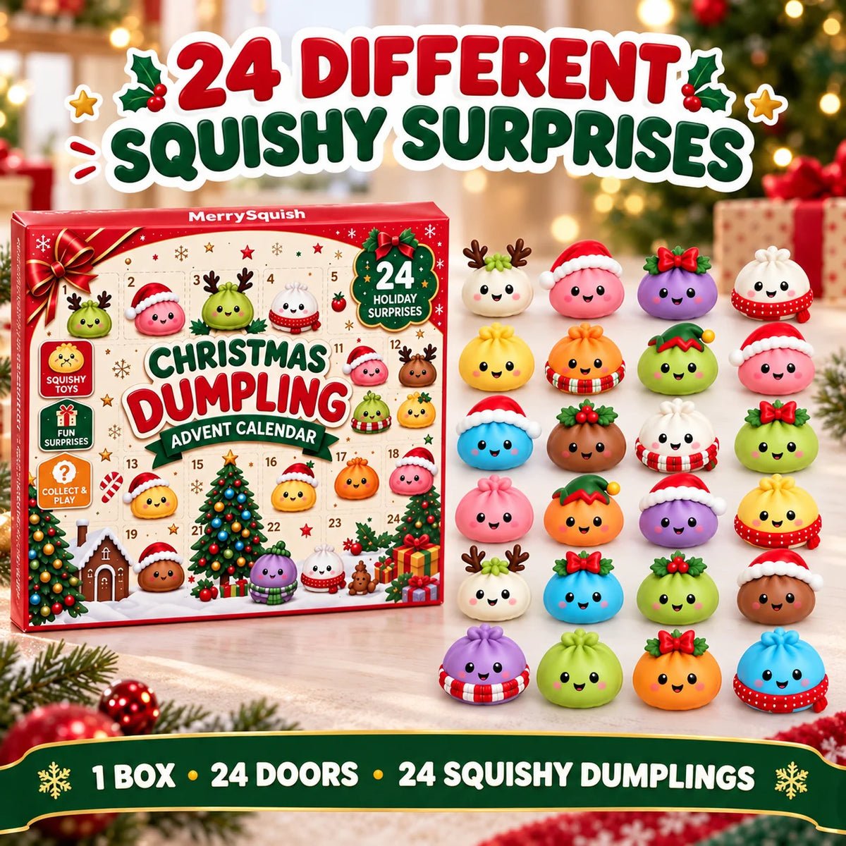 Advent Calendar 24 Soft Dumpling Squishies