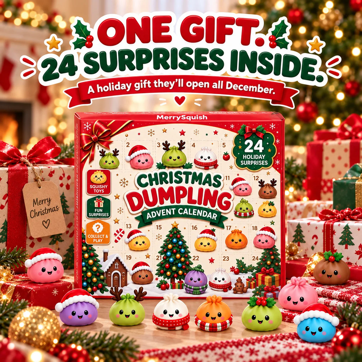 Advent Calendar 24 Soft Dumpling Squishies