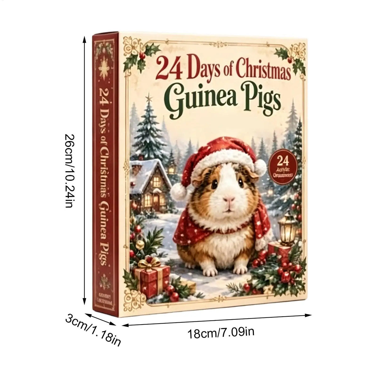 Advent Calendar Acrylic 24 Guinea Pig Ornaments Hangable Display