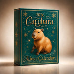 Advent Calendar Capybara Design 24-Day Countdown with Flat Ornaments
