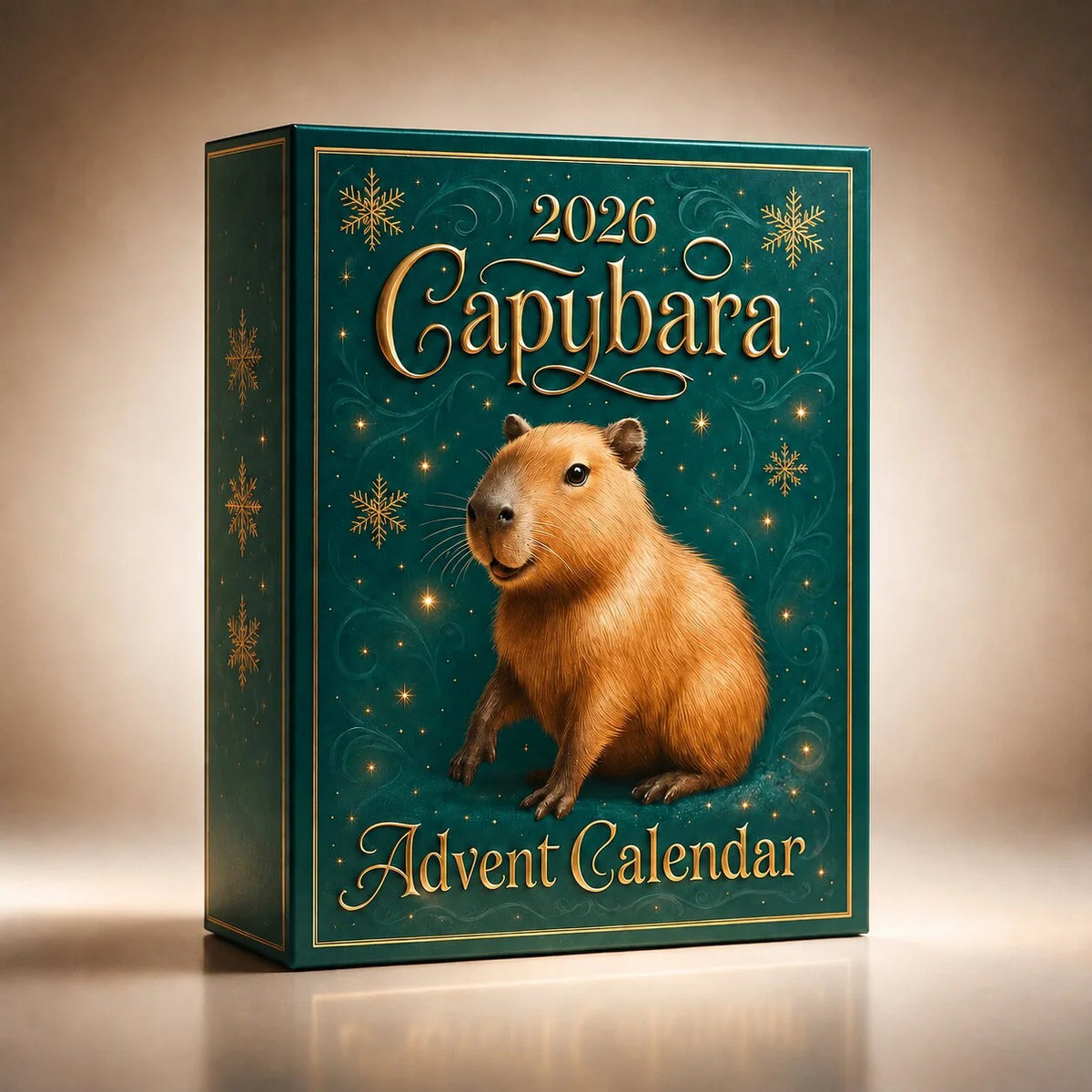 Advent Calendar Capybara Design 24-Day Countdown with Flat Ornaments