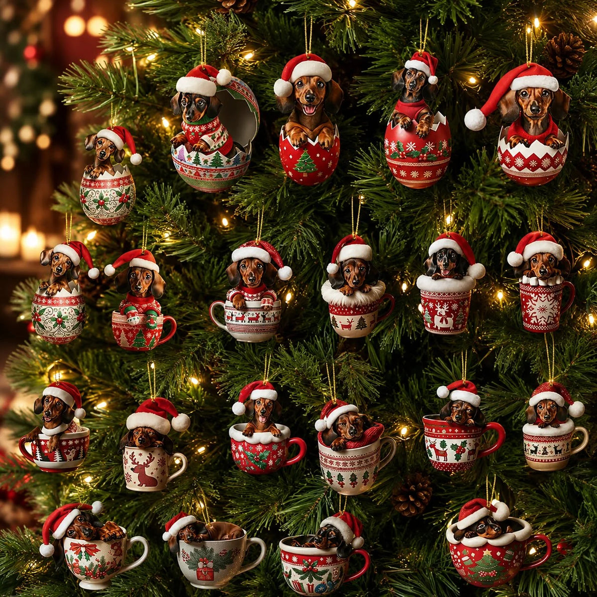 Advent Calendar Dachshund 24 Daily Ornaments