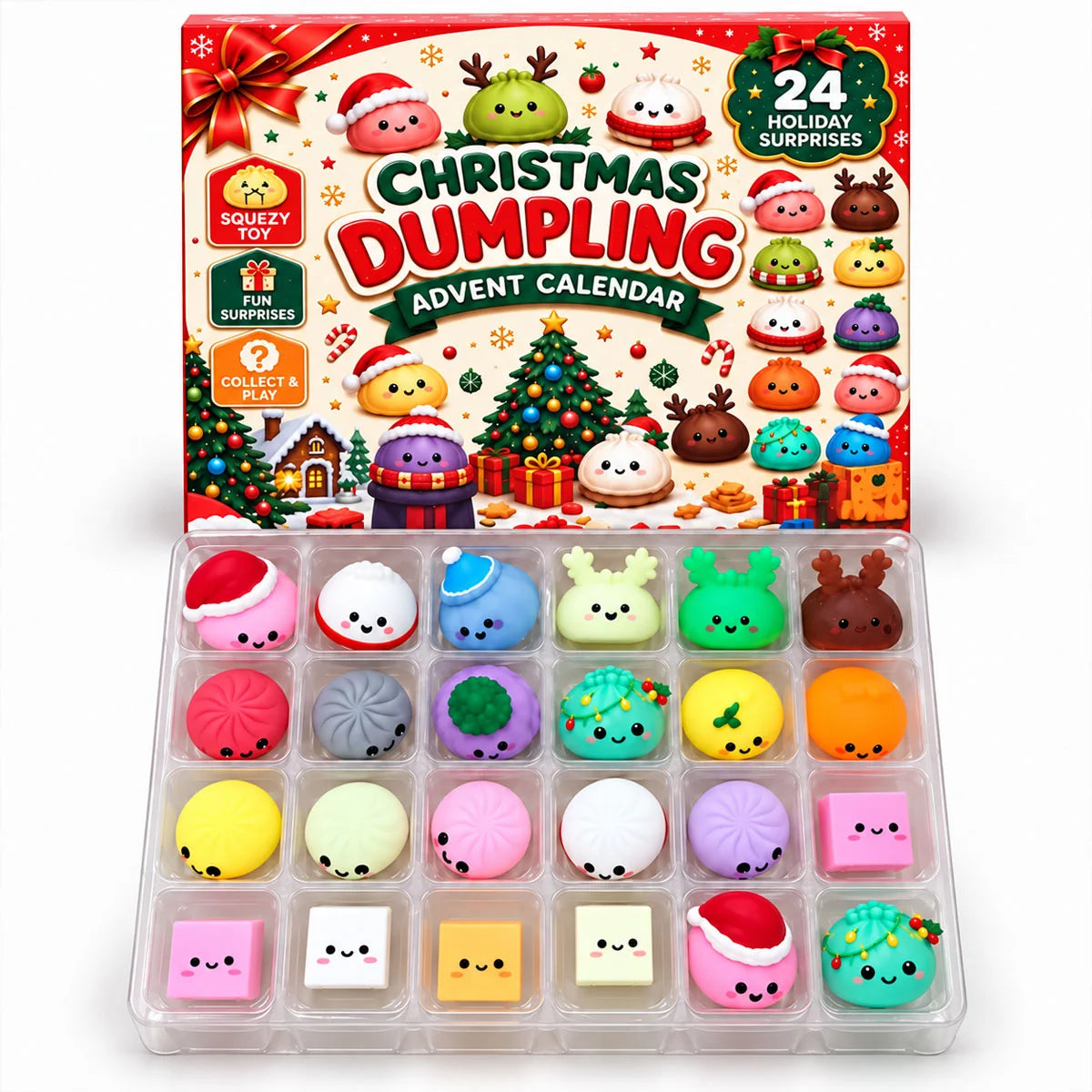 Advent Calendar Dumpling Squishies 24-Day Christmas Countdown