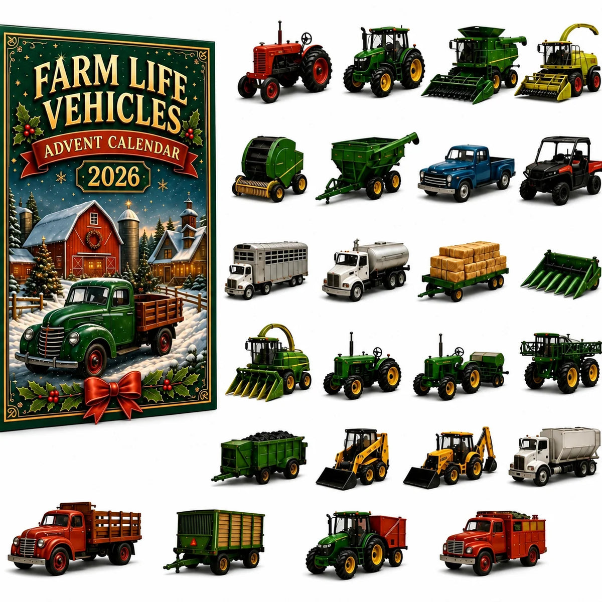 Advent Calendar Farm Vehicle Play Set 24 Days