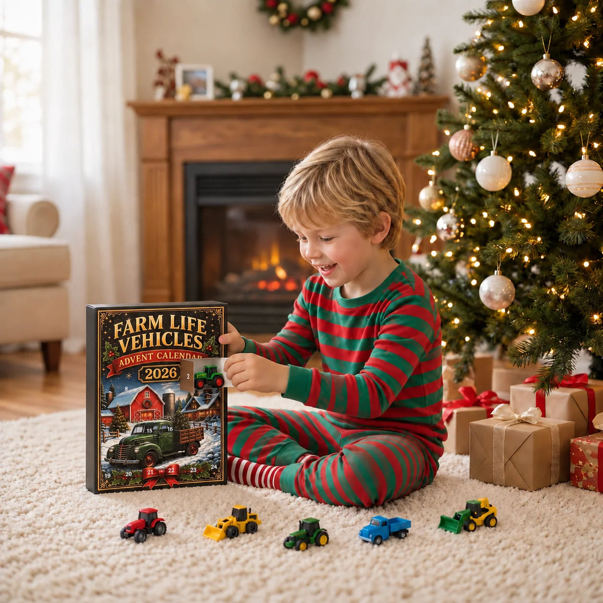 Advent Calendar Farm Vehicle Toys 24-Day Countdown
