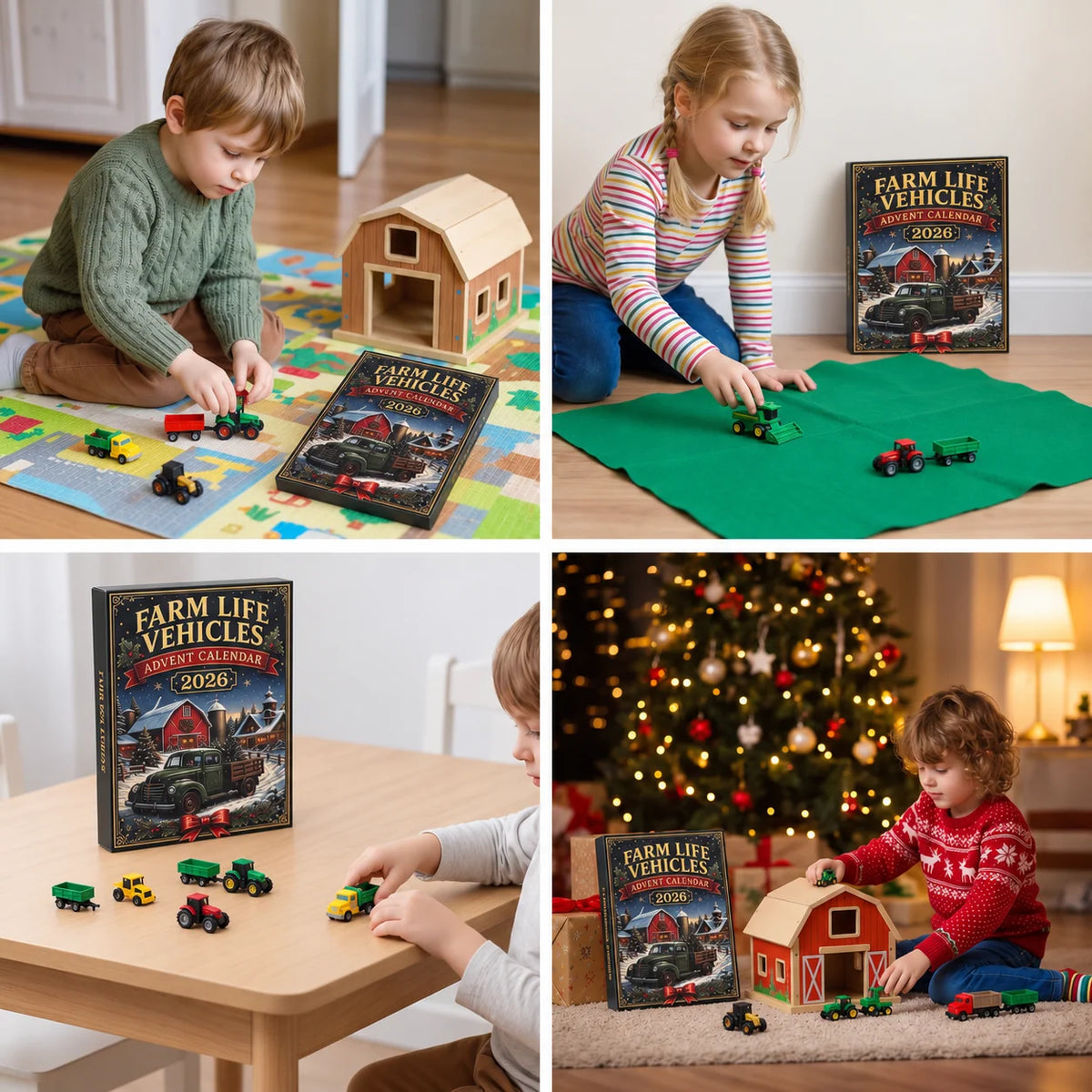 Advent Calendar Farm Vehicle Toys 24-Day Countdown