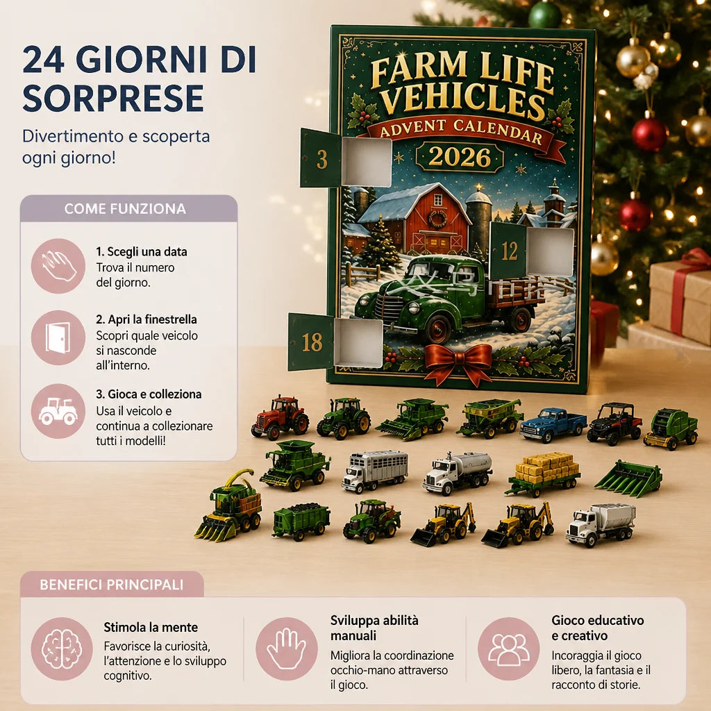 Advent Calendar Farm Vehicles 24-Day Christmas Countdown