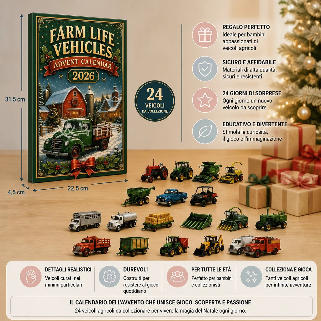 Advent Calendar Farm Vehicles 24-Day Christmas Countdown