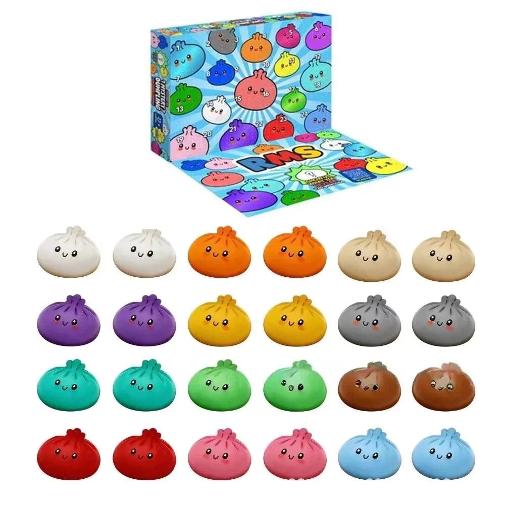 Advent Calendar Foam Dumpling Squishies Slow-Return Set of 24