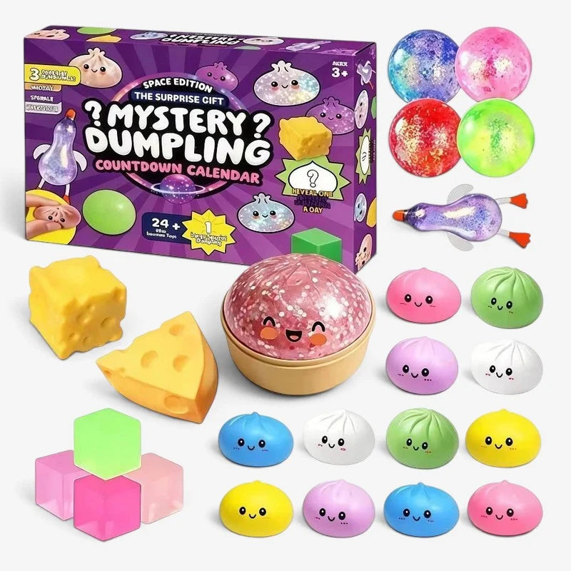 Advent Calendar Foam Dumpling Squishies Slow-Return Set of 24